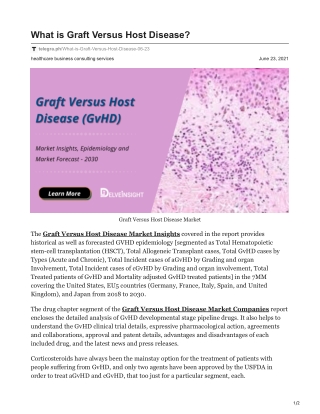 Graft Versus Host Disease