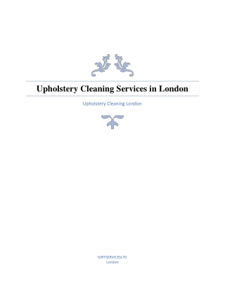 upholstery cleaning London
