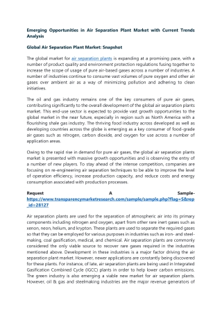 Emerging Opportunities in Air Separation Plant Market with Current Trends Analys