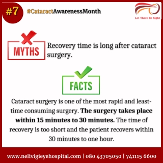 Myth #7 about Cataracts - Best Eye Hospitals in Bellandur - Nelivigi Eye Hospital