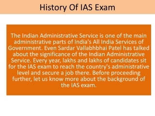 History Of IAS Exam