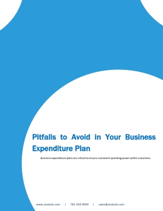 Pitfalls to Avoid in Your Business Expenditure Plan