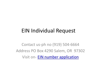 EIN Individual Request