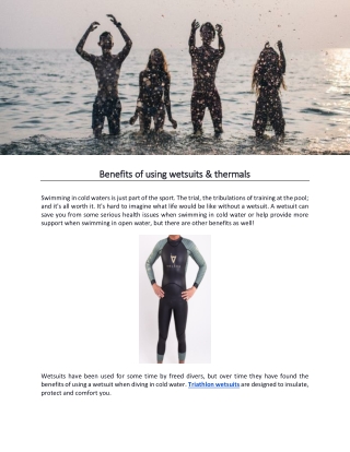 Benefits of using wetsuits