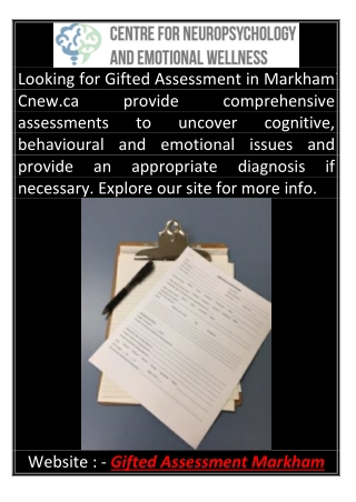 Gifted Assessment Markham Cnew.ca