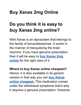 Buy Xanax 2mg Online