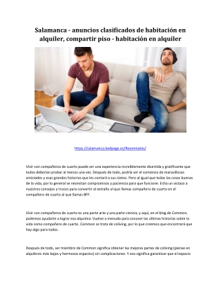 Salamanca - anuncios clasificados de habitación en alquiler, compartir piso - habitación en alquiler-converted