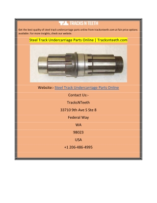 Steel Track Undercarriage Parts Online  Tracksnteeth.com