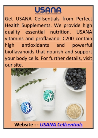 USANA Cellsentials Perfecthealthsupplements.com