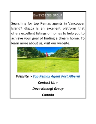 Top Remax Agent Port Alberni | dkg.ca