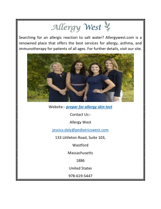 Prepar for Allergy Skin Test | Allergywest.com