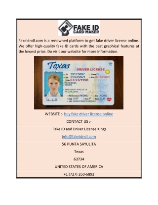 Buy Fake Driver License Online  Fakeidndl.com