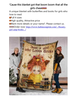 Beauty Girl & Books Blanket – Just A Girl Who Loves Books Blanket