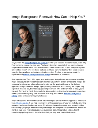 Image Background Removal How Can It Help You
