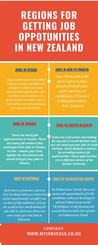 Regions for getting job oppotunities in New Zealand