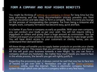 Form a Company and Reap Higher Benefits