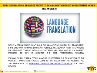 Will Translation Services Prove To Be A Budget Friendly Investment?