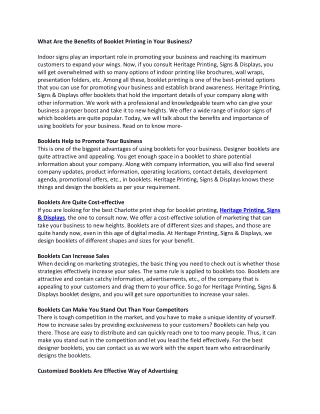 What Are the Benefits of Booklet Printing in Your Business