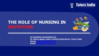 The Role of Nurses and Nutrition in Healthy Patients