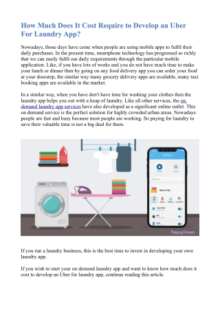 Uber for Laundry App