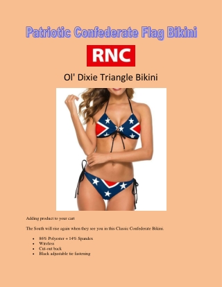 Patriotic Confederate Flag Bikini