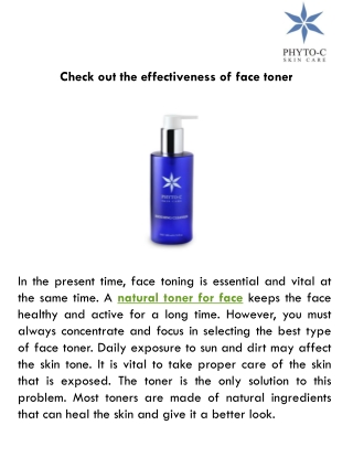 Check out the effectiveness of face toner