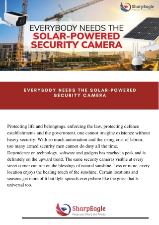 Everybody needs the solar-powered security camera - Sharpeagle.tv