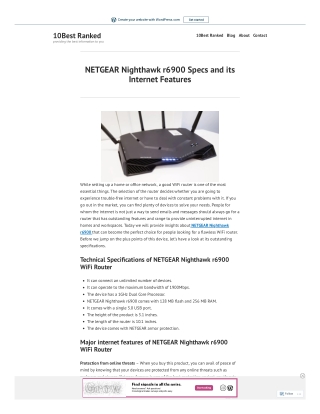 NETGEAR Nighthawk r6900 Specs and its Internet Features
