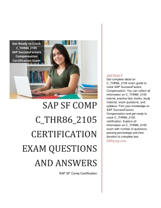 SAP SF Comp C_THR86_2105 Certification Exam Questions and Answers