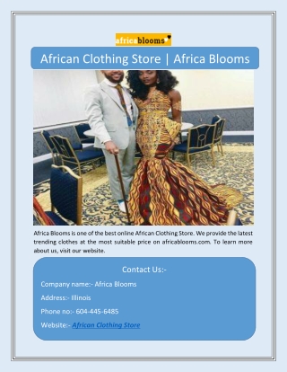 African Clothing Store | Africa Blooms