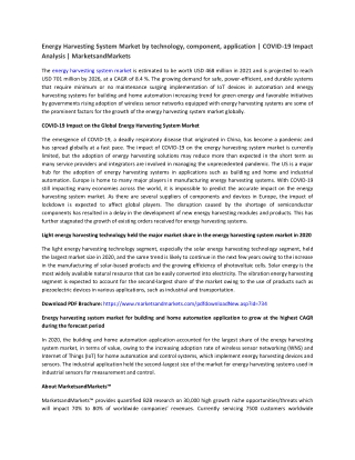 Energy Harvesting System Market