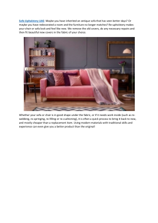 Sofa Upholstery UAE