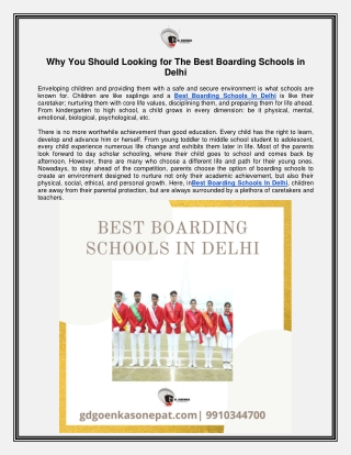 Why You Should Looking for The Best Boarding Schools in Delhi