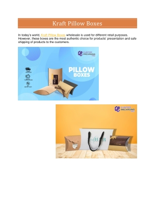 Kraft Pillow Boxes Wholesale