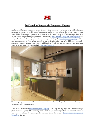 Best Interiors Designers in Bangalore - 8Square