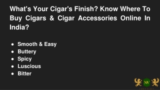 Know Where To Buy Cigars & Cigar Accessories Online In Indi