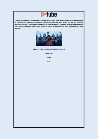 Free Comedy Video Sharing Platform Online Atube.org