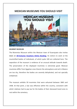 MEXICAN MUSEUMS YOU SHOULD VISIT