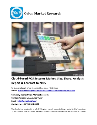 Cloud-based POS Systems Market Trends, Size, Competitive Analysis and Forecast 2