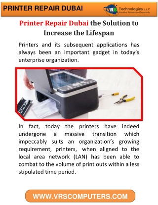 Printer Repair Dubai the Solution to Increase the Lifespan