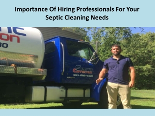 Importance Of Hiring Professionals For Your Septic Cleaning Needs