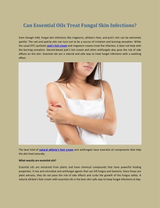 Can Essential Oils Treat Fungal Skin Infections?