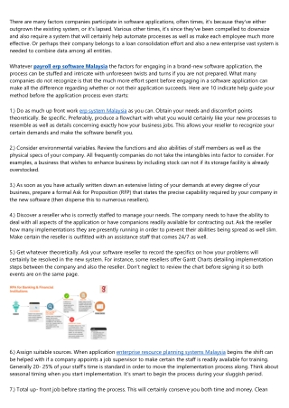 10 Things to Consider Before Engaging in an ERP System Implementation