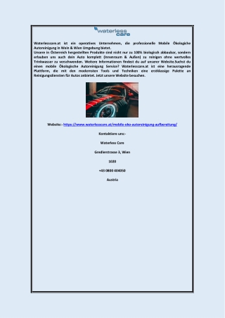 Mobile Autoreinigung           waterlesscare.at