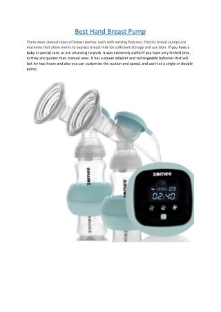 Best Hand Breast Pump