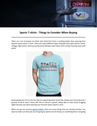 Sports T-shirts - Things to Consider When Buying