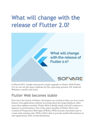 What will change with the release of Flutter 2