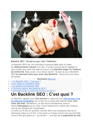 C'est quoi un Backlink SEO