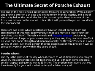 The Ultimate Secret of Porsche Exhaust