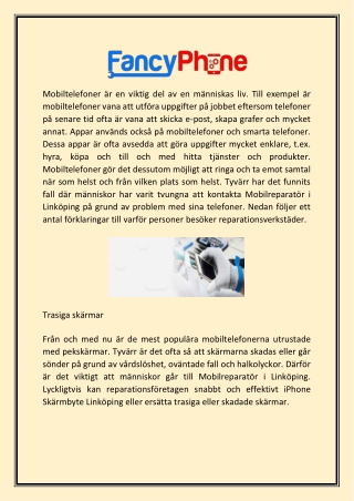 Samsung reparation Linköping | Fancyphone.se